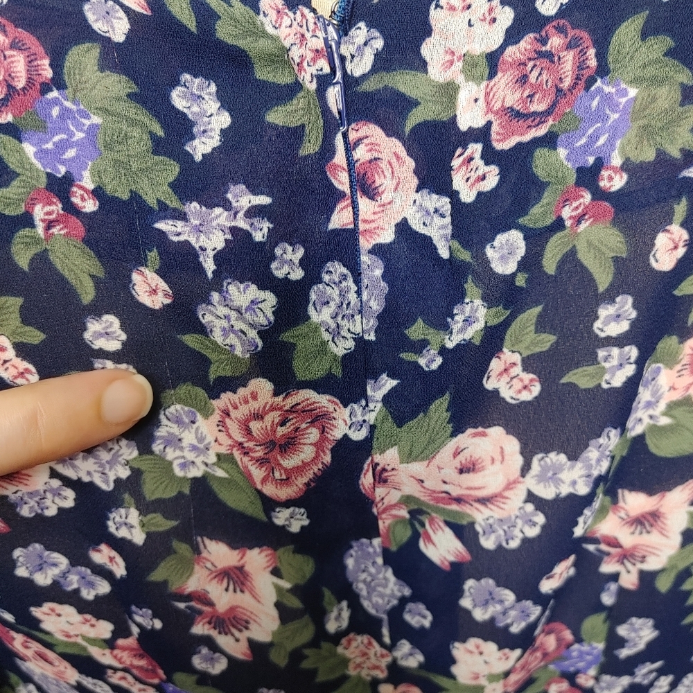 Vintage floral midi/maxi dress dress size S - Picture 9 of 11